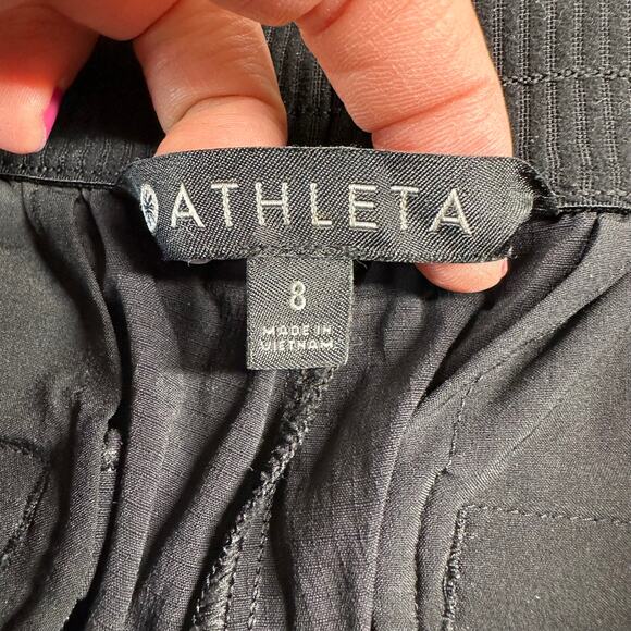 Athleta Shorts Womens 8 Black Mod Trekkie Zip Pocket Ripstop Pull On Athletic - Picture 4 of 11